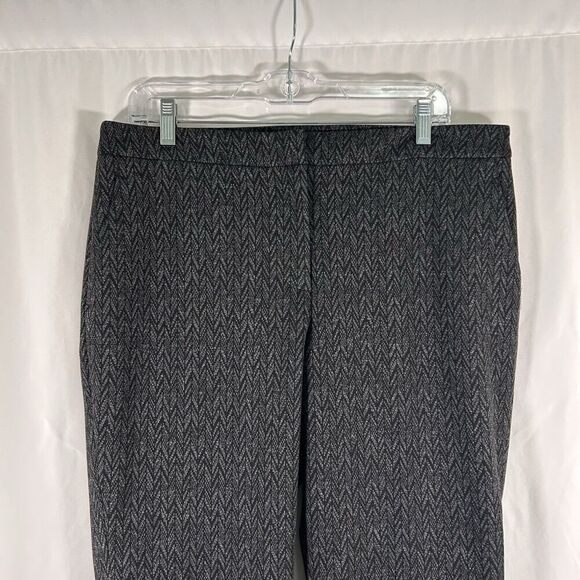 Vince Camuto Dress Pants Women's 12 Grey Black Pockets Mid Rise Button Zip Hook - Picture 2 of 9